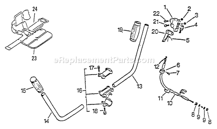 Page E Diagram and Parts List for SRM-2510 061969 - 079351 Echo Trimmer