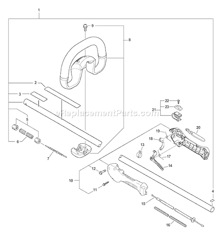 Page H Diagram and Parts List for SRM-251E 10002092 - 10999999 Echo Trimmer