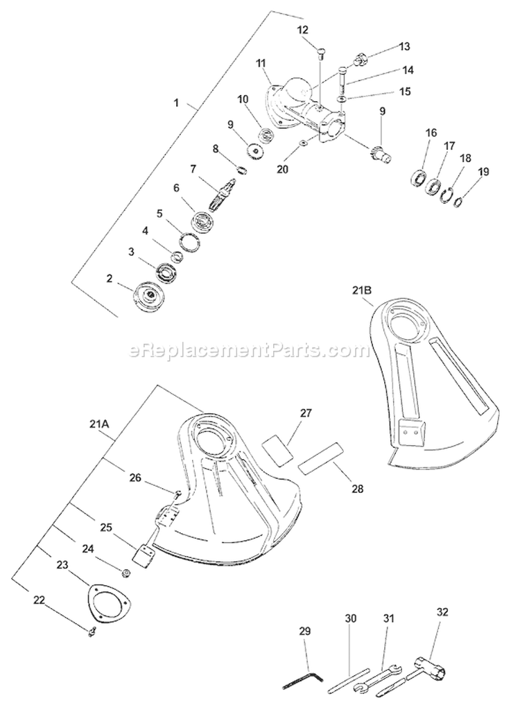 Page C Diagram and Parts List for SRM-2610  Echo Trimmer