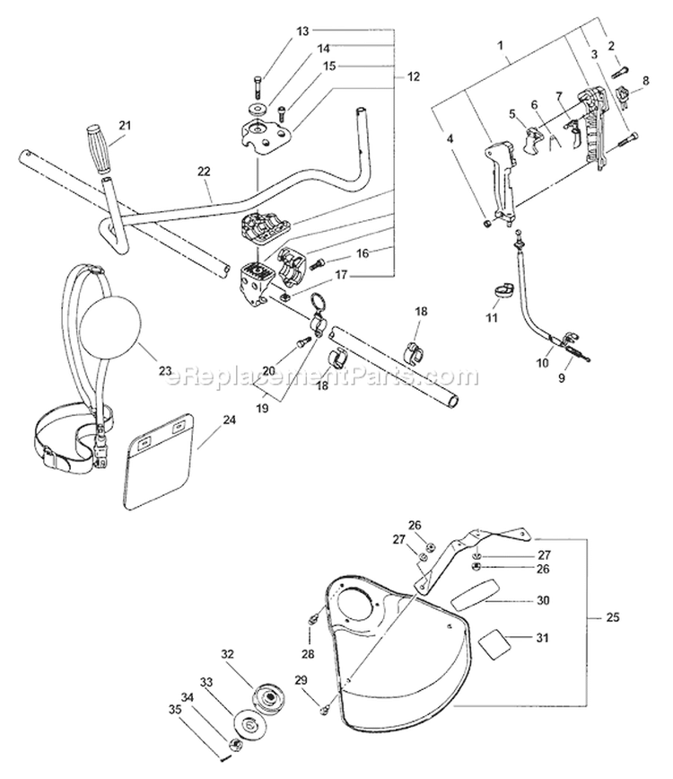 Page G Diagram and Parts List for SRM-2610  Echo Trimmer