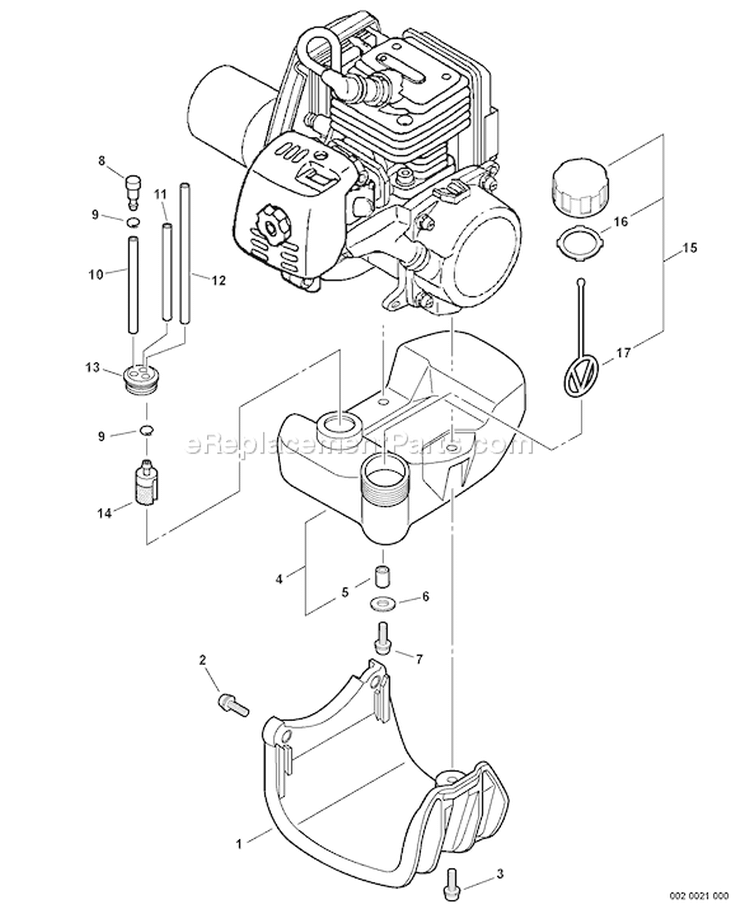 Page F Diagram and Parts List for SRM-261T S73912001001 - S73912999999 Echo Trimmer