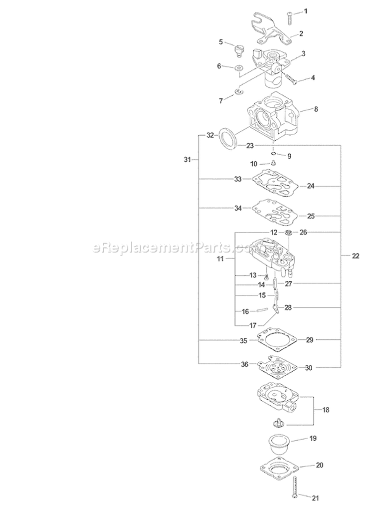 Page A Diagram and Parts List for SRM-261SB 06001001 - 06999999 Echo Trimmer
