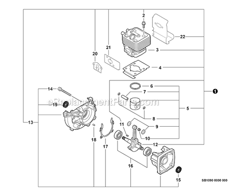 Page G Diagram and Parts List for SRM-265 S70311001001-S70311999999 Echo Trimmer