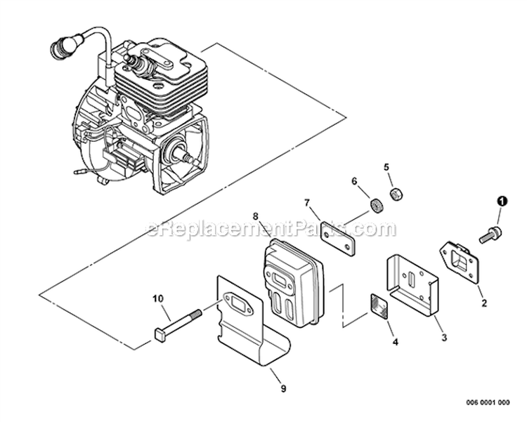 Page H Diagram and Parts List for SRM-265 S70311001001-S70311999999 Echo Trimmer