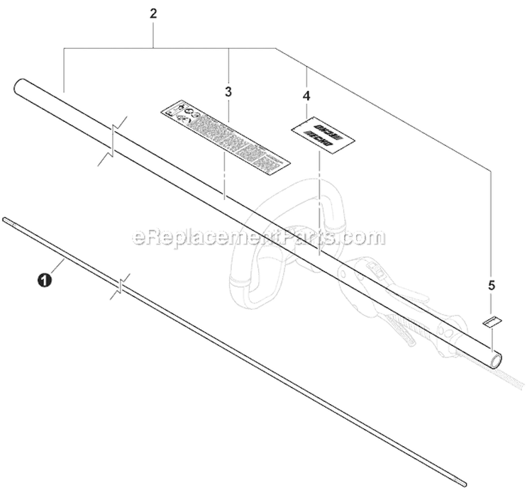 Main Pipe, Driveshaft Diagram and Parts List for SRM-266S T42211001001-T42211999999 Echo Trimmer