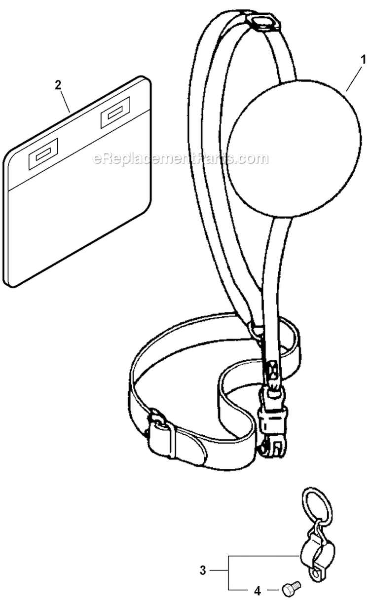Blade Conversion - Shoulder Harness Diagram and Parts List for SRM-266S T42211001001-T42211999999 Echo Trimmer