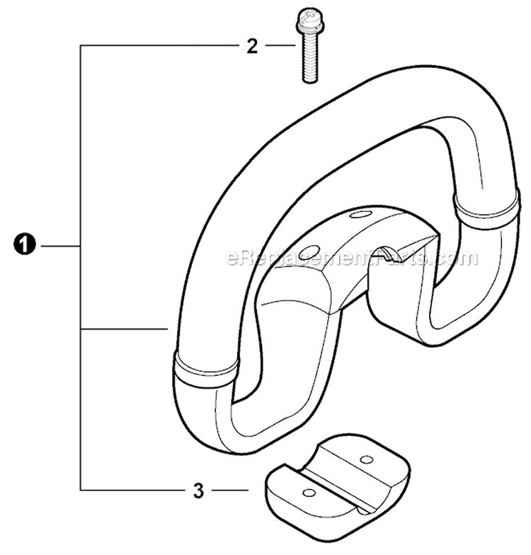 Front Handle Diagram and Parts List for SRM-266S T42312001001-T42312999999 Echo Trimmer