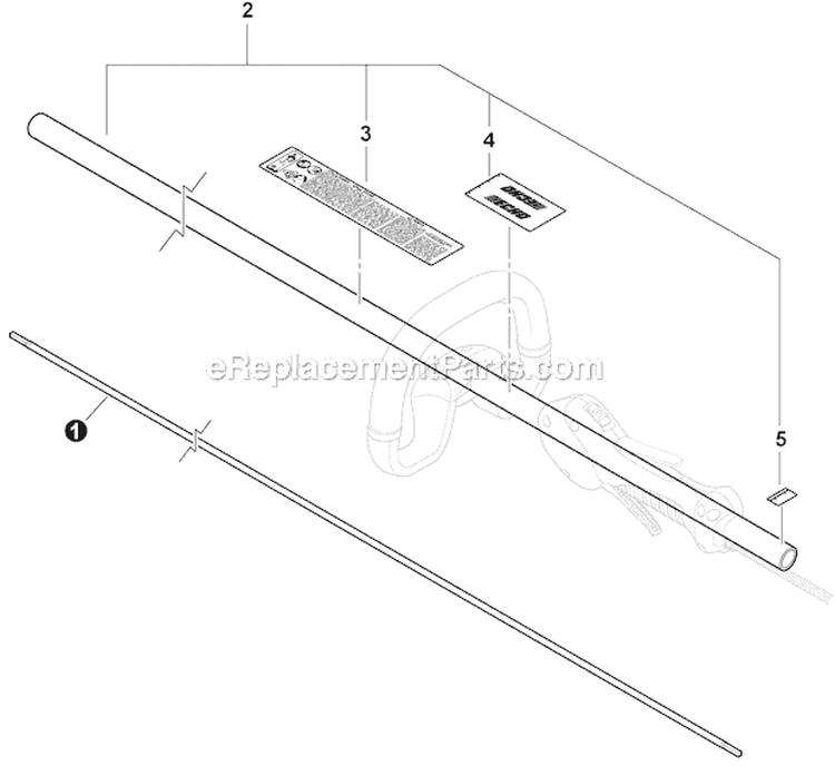Main Pipe, Driveshaft Diagram and Parts List for SRM-266S T43313001001-T43313999999 Echo Trimmer