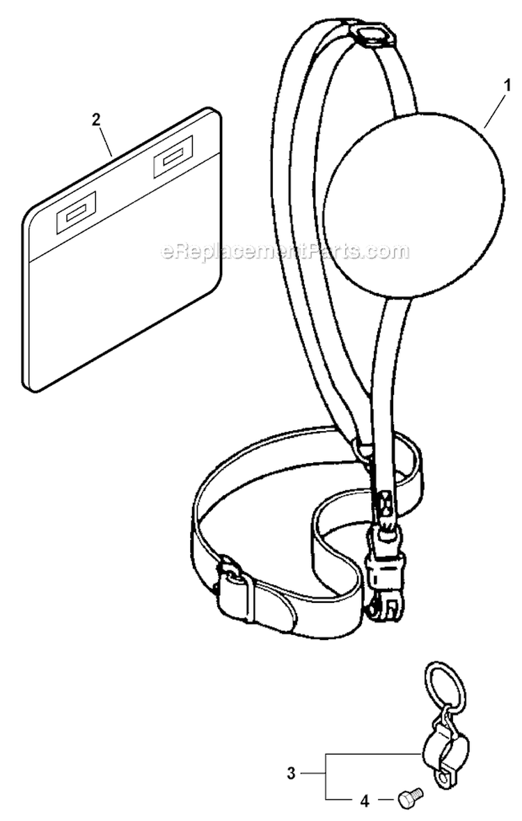 Blade Conversion - Shoulder Harness Diagram and Parts List for SRM-266S T43313001001-T43313999999 Echo Trimmer