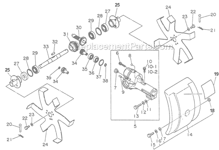 Cultivator Attachment Diagram and Parts List for SRM-266T T42411001001-T42411999999 Echo Trimmer