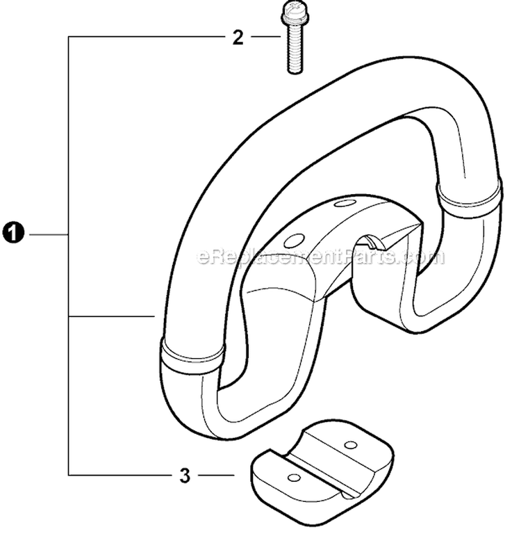 Front Handle Diagram and Parts List for SRM-266T T42512001001-T42512999999 Echo Trimmer
