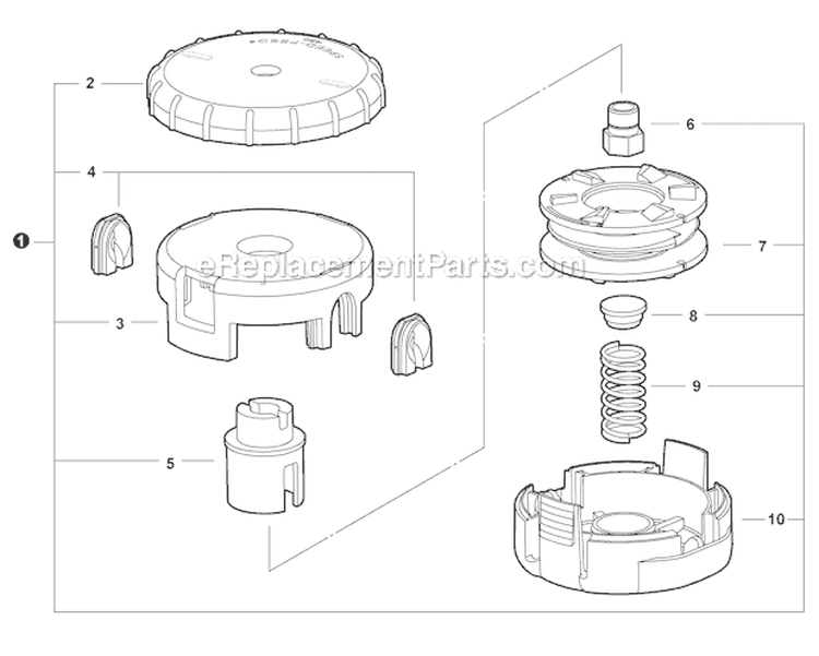 SPEED-FEED 450 Trimmer Head Diagram and Parts List for SRM-266T T43413001001-T43413999999 Echo Trimmer