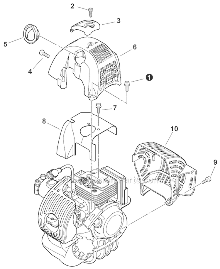 Covers Diagram and Parts List for SRM-266T T43413001001-T43413999999 Echo Trimmer
