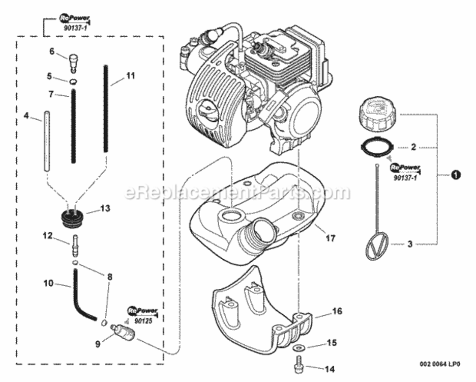 Fuel_System_SN_T42712001310_T42712999999 Diagram and Parts List for SRM-266U T42712001001 - T42712999999 Echo Trimmer