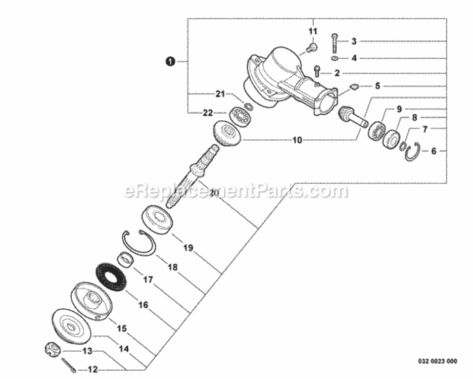 Gear_Case Diagram and Parts List for SRM-266U T42712001001 - T42712999999 Echo Trimmer