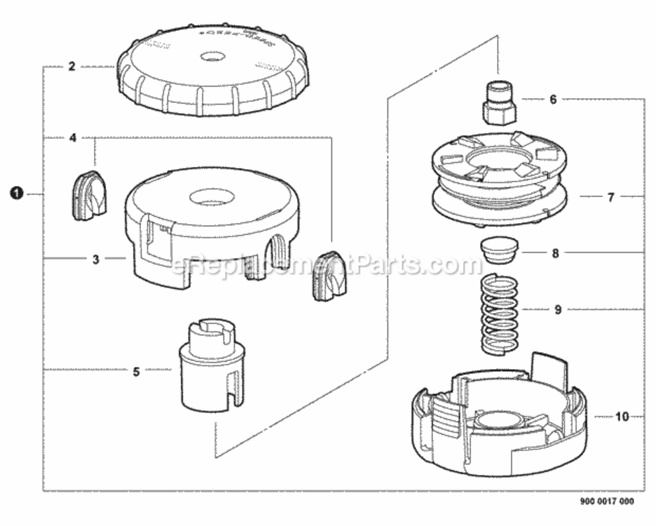 Speed-Feed_450_Trimmer_Head Diagram and Parts List for SRM-266U T42712001001 - T42712999999 Echo Trimmer