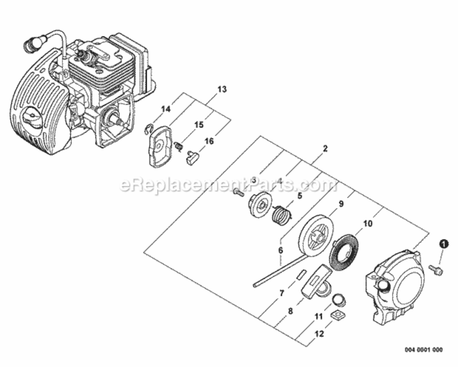 Starter_--_I-30 Diagram and Parts List for SRM-266U T42712001001 - T42712999999 Echo Trimmer