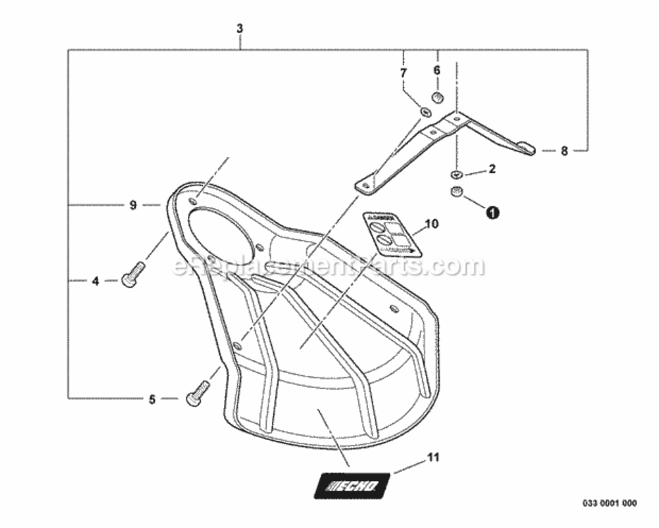Debris_Shield_-_Metal Diagram and Parts List for SRM-266U T42712001001 - T42712999999 Echo Trimmer