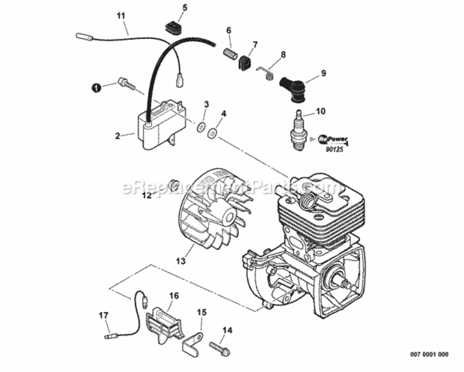 Flywheel_Ignition Diagram and Parts List for SRM-266U T42712001001 - T42712999999 Echo Trimmer