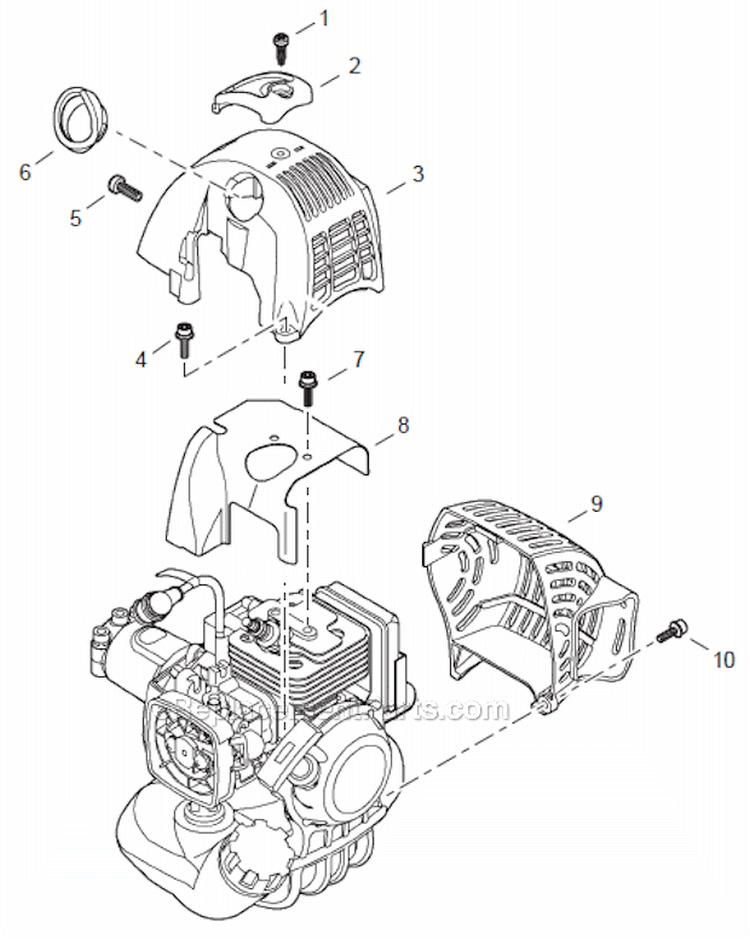 Page A Diagram and Parts List for SRM-266U  Echo Trimmer