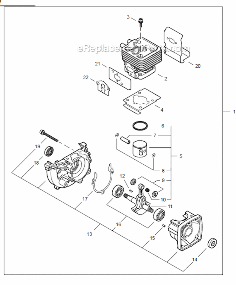 Page B Diagram and Parts List for SRM-266U  Echo Trimmer