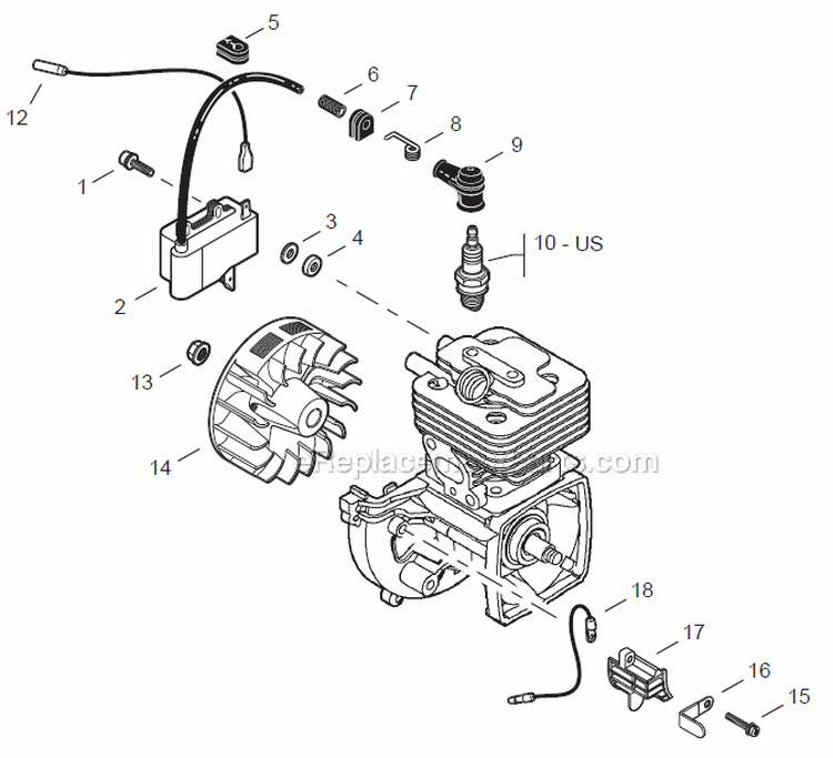 Page D Diagram and Parts List for SRM-266U  Echo Trimmer