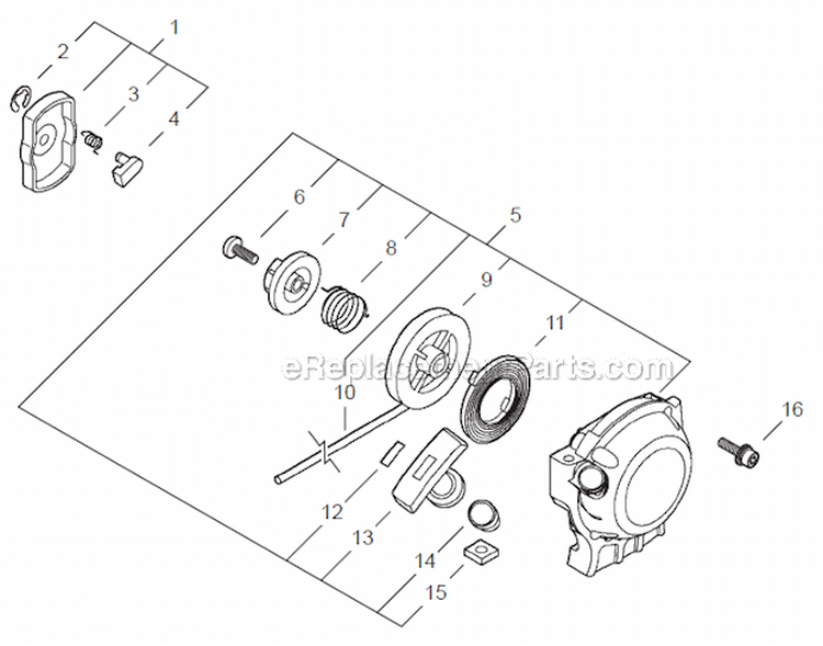Page E Diagram and Parts List for SRM-266U  Echo Trimmer