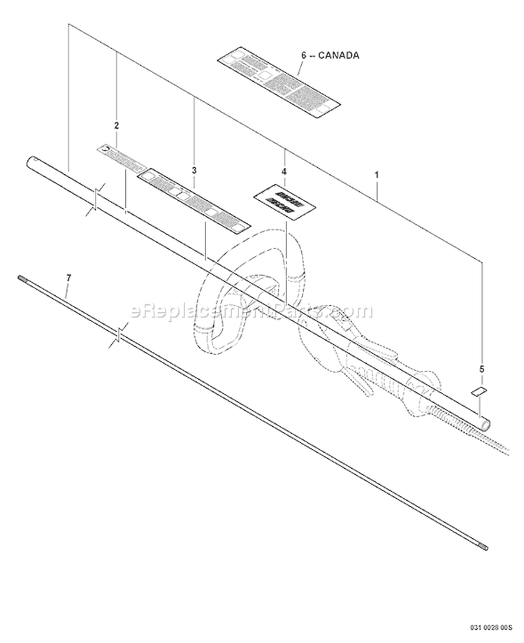 Page L Diagram and Parts List for SRM-280S S66611001001 - S66611999999 Echo Trimmer