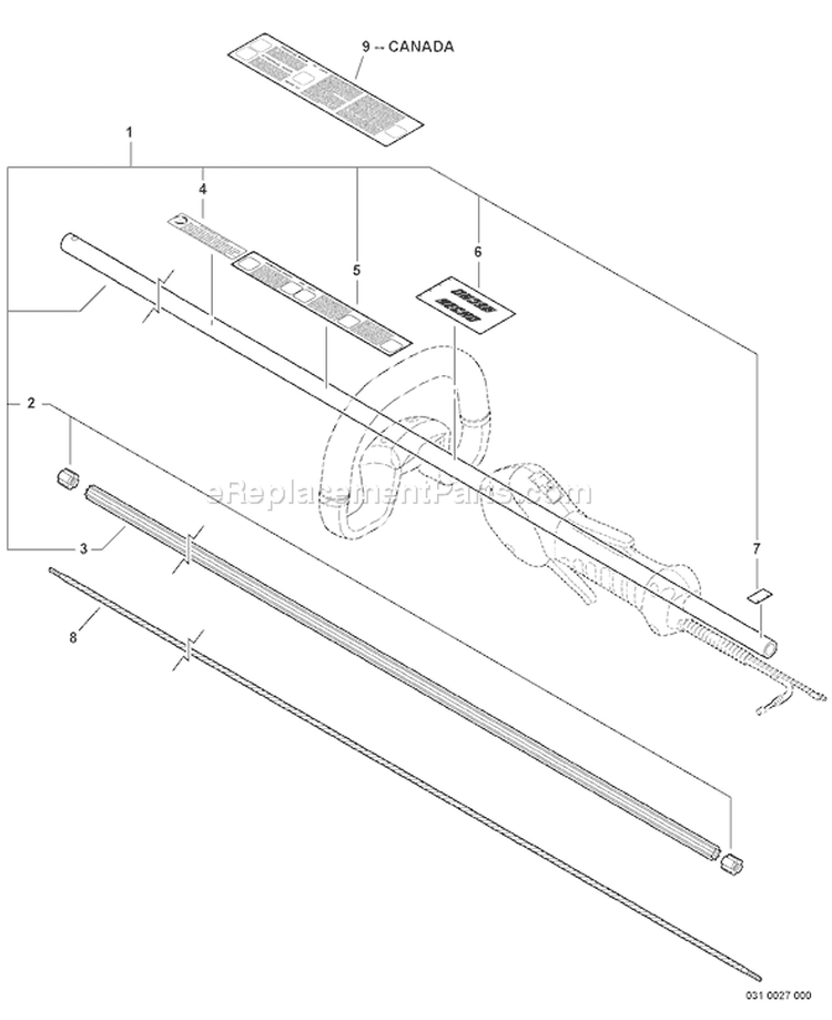 Page L Diagram and Parts List for SRM-280 S66511001001 - S66511999999 Echo Trimmer