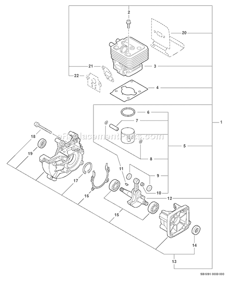 Page D Diagram and Parts List for PPT-280 E09213001001-E09213999999 Echo Pole Saw