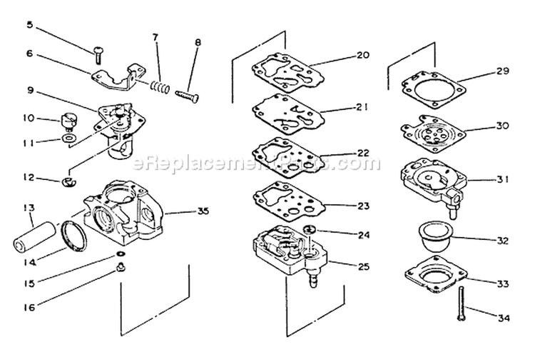 Page A Diagram and Parts List for SRM-3001 021091-027000 Echo Trimmer