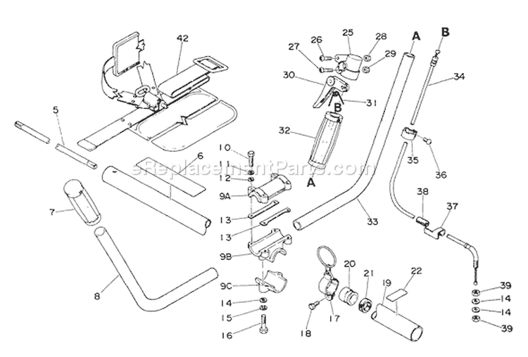 Page B Diagram and Parts List for SRM-300AE1  Echo Trimmer