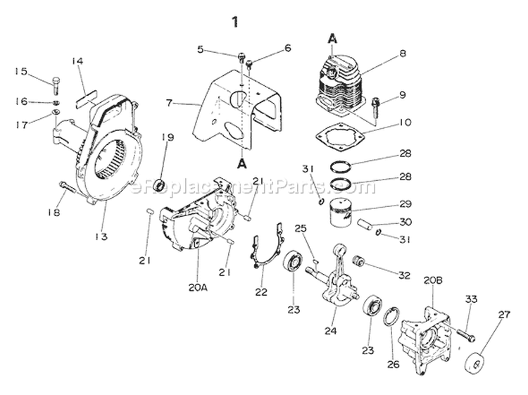 Page C Diagram and Parts List for SRM-300AE1  Echo Trimmer
