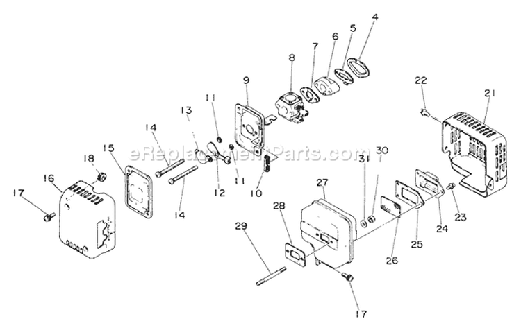 Page E Diagram and Parts List for SRM-300AE1  Echo Trimmer