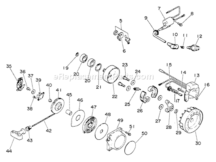 Page G Diagram and Parts List for SRM-300AE1  Echo Trimmer