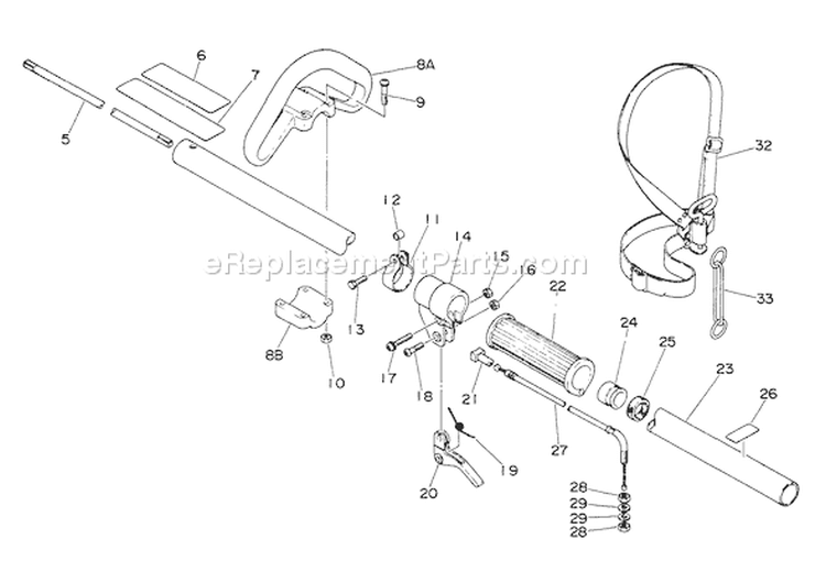 Page B Diagram and Parts List for SRM-300AE  Echo Trimmer