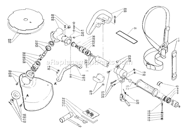 Page B Diagram and Parts List for SRM-300  Echo Trimmer