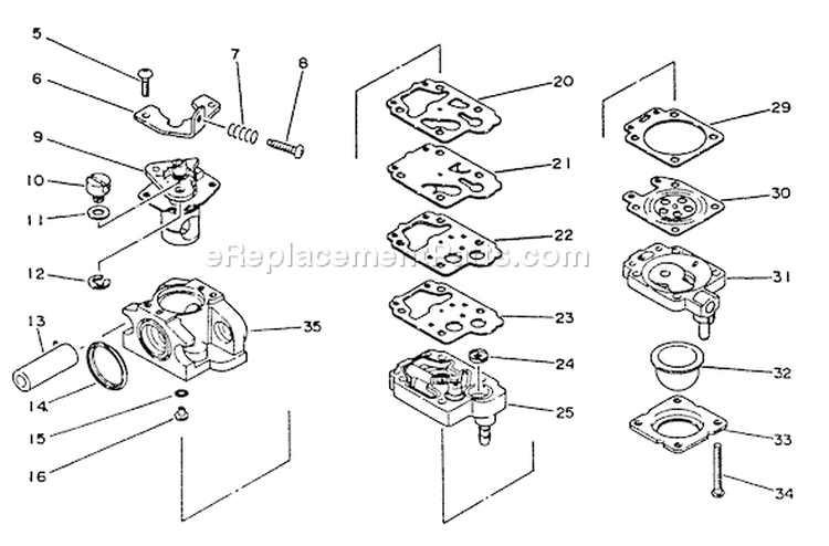 Page A Diagram and Parts List for SRM-3010 001001-021090 Echo Trimmer