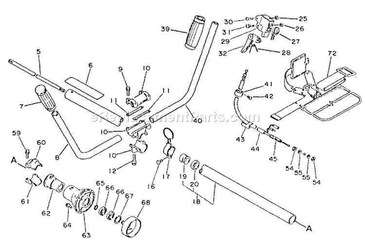 Page B Diagram and Parts List for SRM-3010 001001-021090 Echo Trimmer