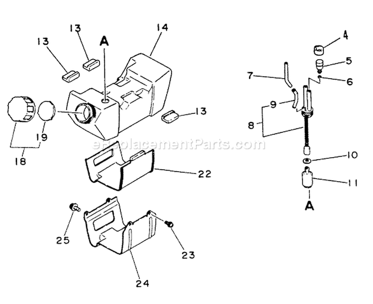 Page D Diagram and Parts List for SRM-3010 001001-021090 Echo Trimmer