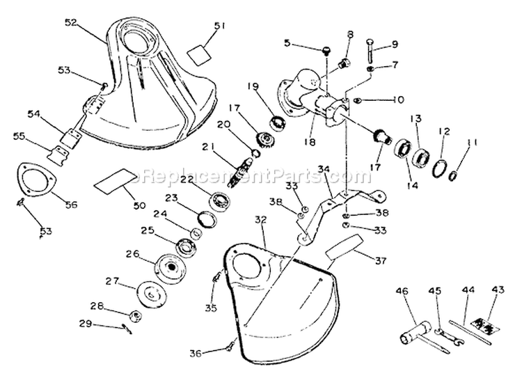 Page F Diagram and Parts List for SRM-3010 001001-021090 Echo Trimmer