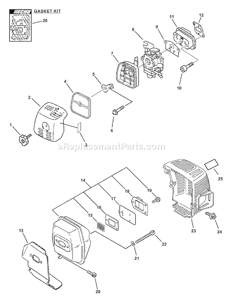 Page G Diagram and Parts List for SRM-311 10001001-10999999 Echo Trimmer