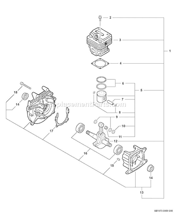Page D Diagram and Parts List for SRM-311 S81913001001-S81913999999 Echo Trimmer