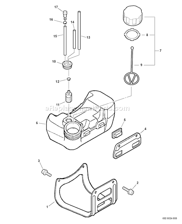 Page H Diagram and Parts List for SRM-311 S81913001001-S81913999999 Echo Trimmer