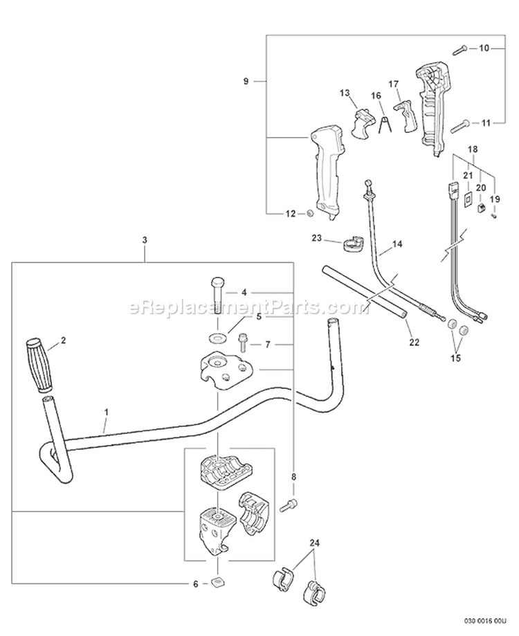 Page H Diagram and Parts List for SRM-311U S82613001001-S82613999999 Echo Trimmer
