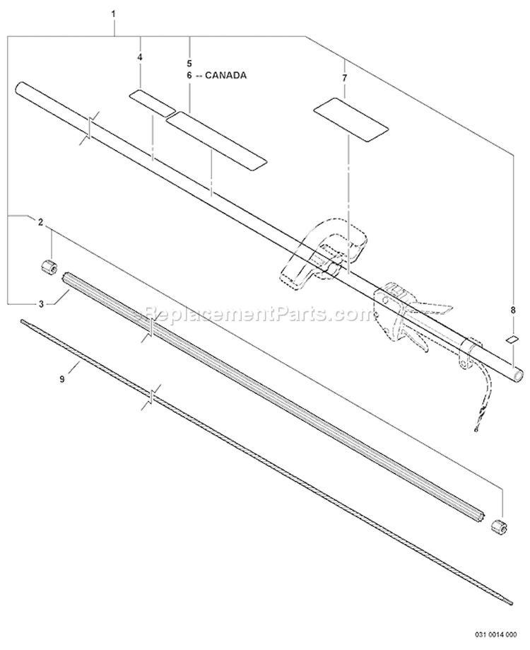 Page M Diagram and Parts List for SRM-311 S81913001001-S81913999999 Echo Trimmer