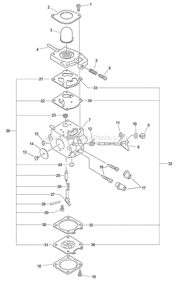 Page A Diagram and Parts List for SRM-340 04001001-04999999 Echo Trimmer