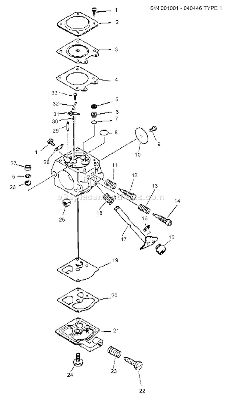 Page A Diagram and Parts List for SRM-3800 Type 1 -001001-040446 Echo Trimmer