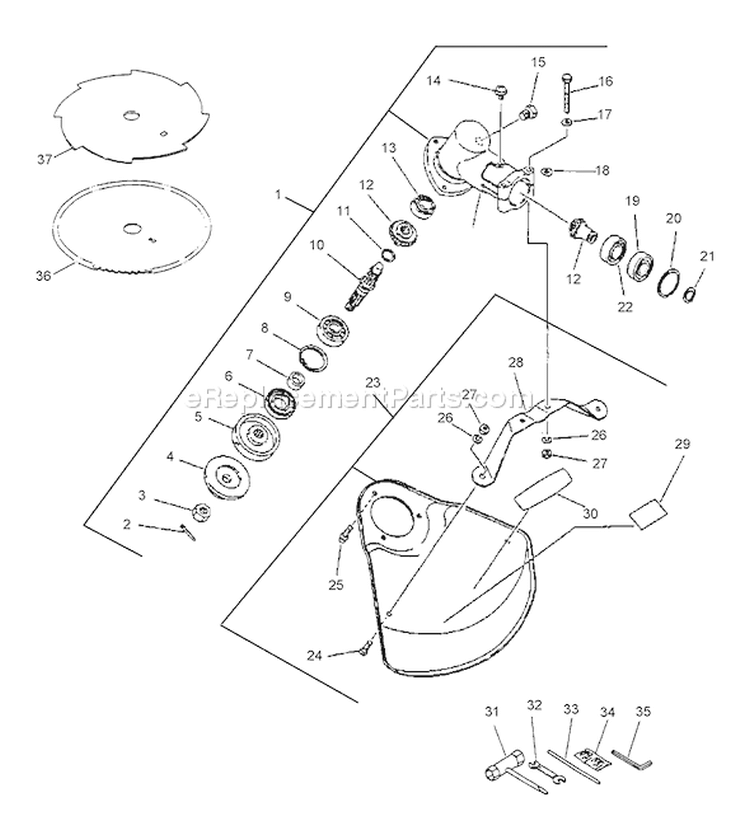 Page D Diagram and Parts List for SRM-3800 Type 1E -After S/N 001001 Echo Trimmer