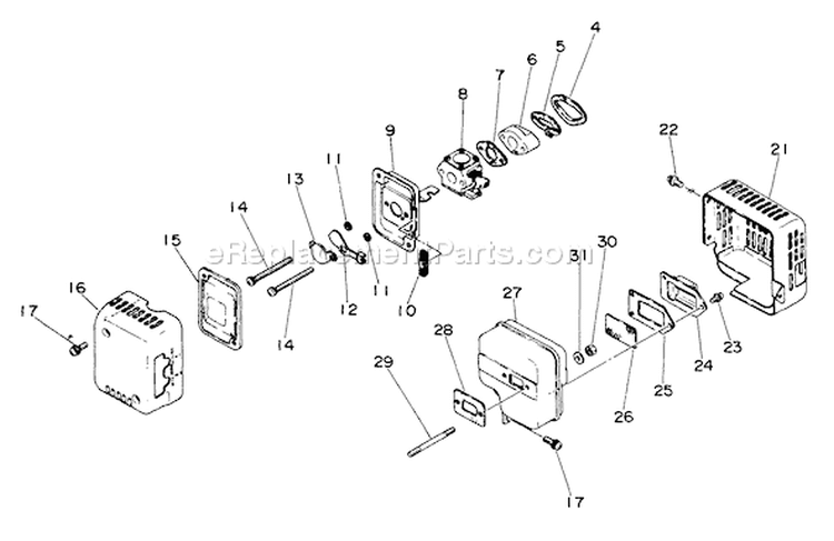Page F Diagram and Parts List for SRM-400BE  Echo Trimmer